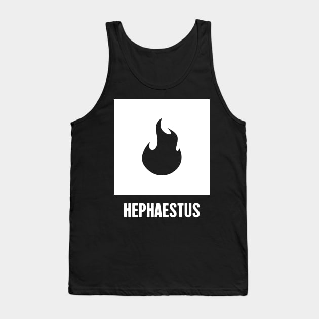 Hephaestus | Greek Mythology God Symbol Tank Top by Wizardmode